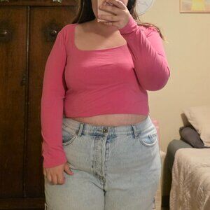Walmart No Boundaries Size XL Pink Crop Top